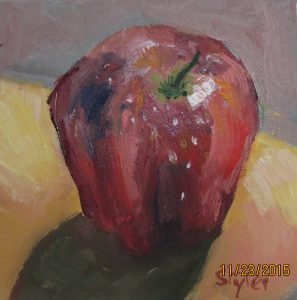 Apple III Oil on Canvas 5 x 5 Artist: Susan Tyler