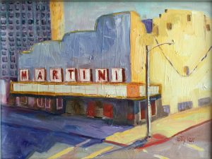 The Martini Theater 12 x 9 Framed Oil Artist: Susan Tyler