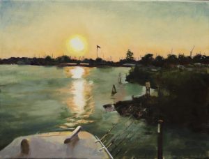 Kemah Sunset | Seascape oil painting